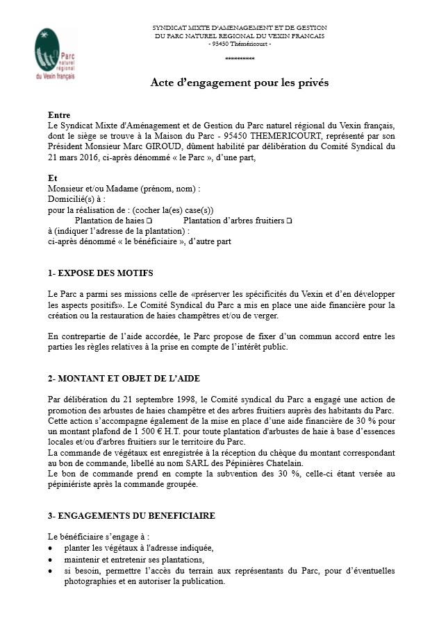 Acte d'engagement - Vaux-sur-Seine