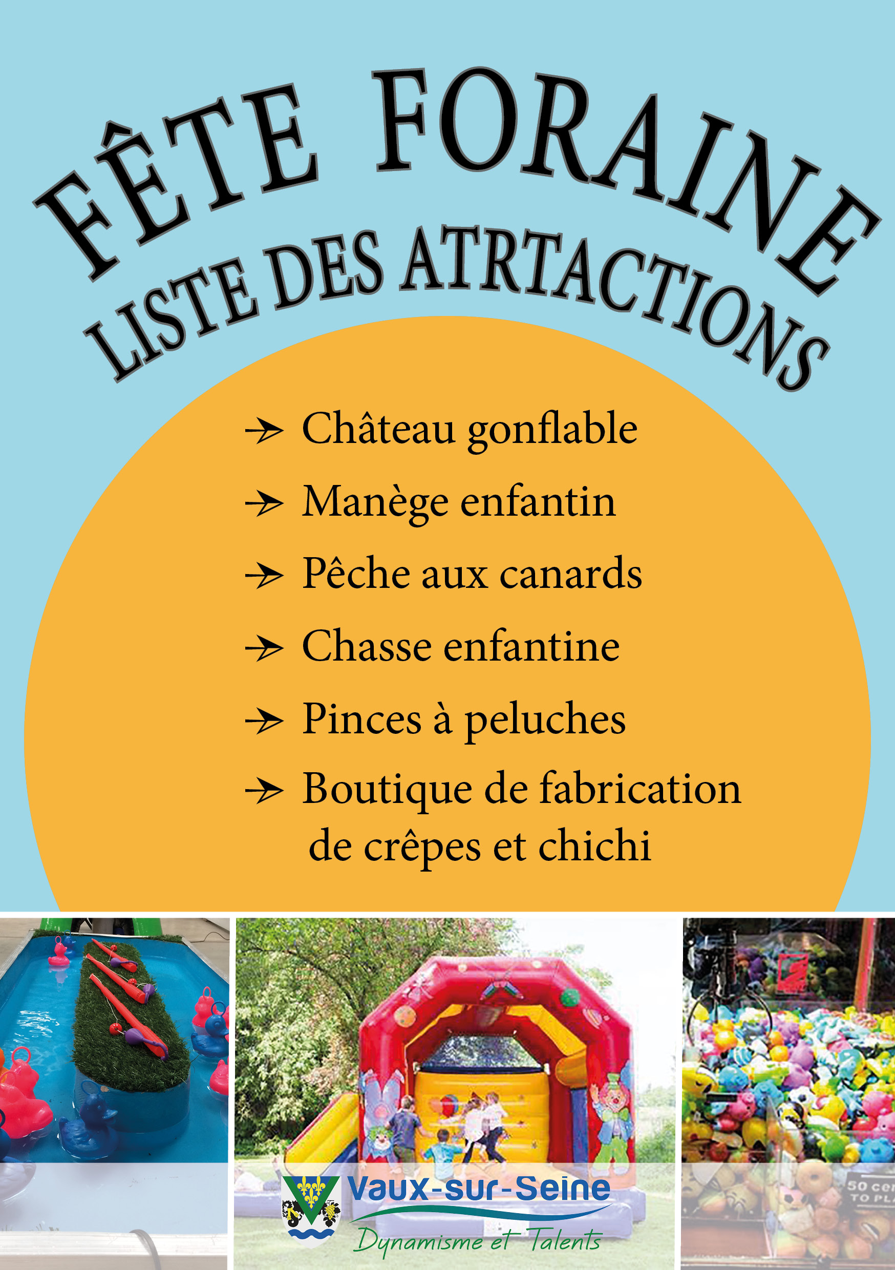 V2 fête foraine 2021 - liste attractions - Vaux-sur-Seine